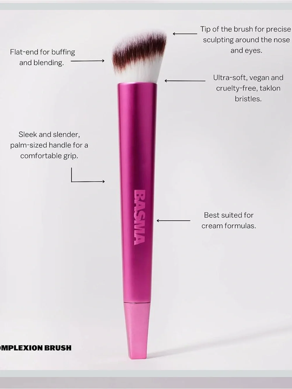 BASMA Beauty Complexion Foundation Makeup Brush, Dense Round